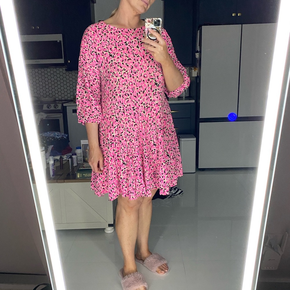 Lilly Pulitzer Vibrant Pink and Black Animal Print Top